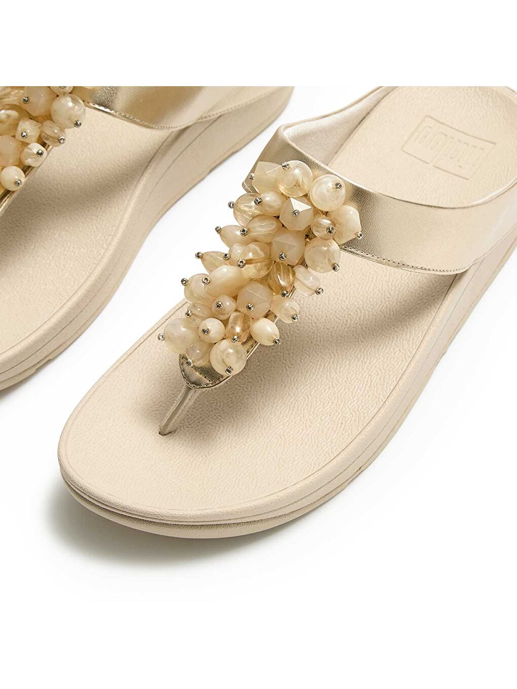 Sarı Kadın Altın Rengi Parmak Arası Terlik-4