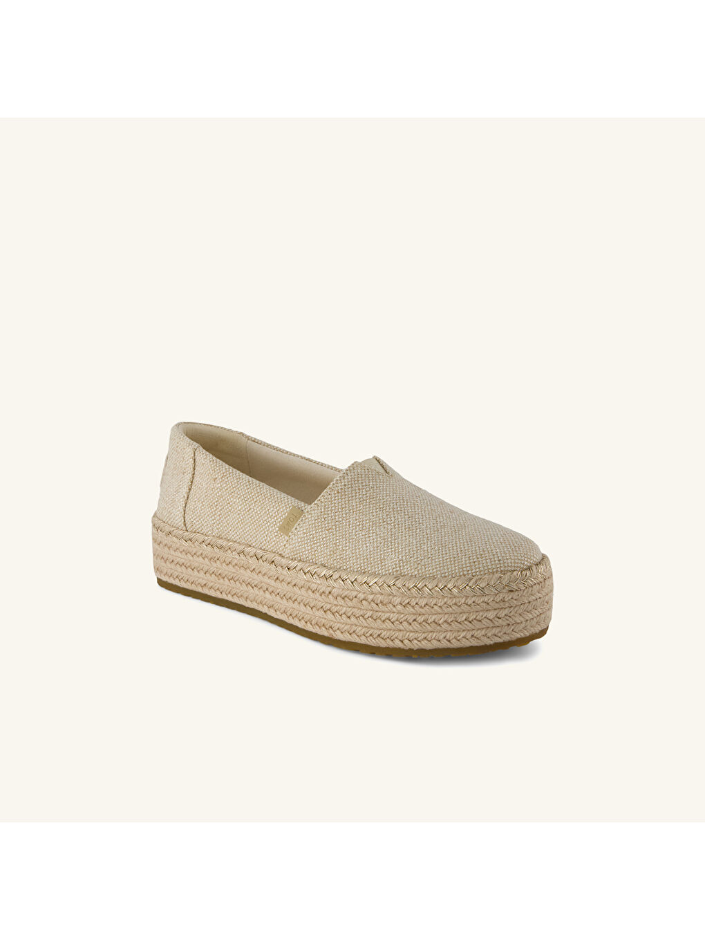 Ekru Kadın Espadril 10023059 VALENCIA Glimmer Slub Canvas-1