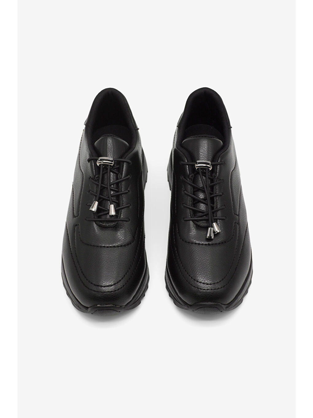 Kadın Siyah Rahat Kalıp Bağcıklı Kadın Ayakkabı-1