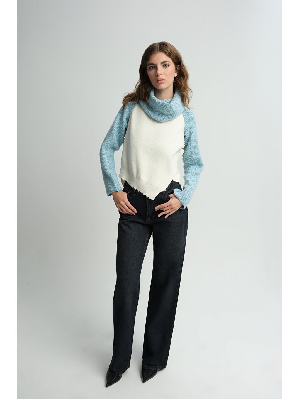 Mavi Triko Boyunluklu Bolero Takım-3