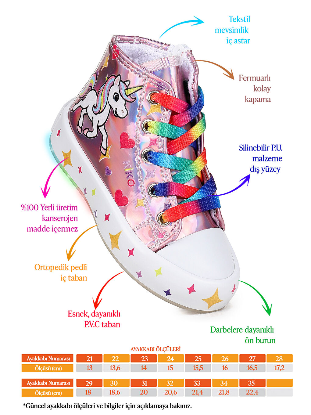 Pembe Pames Fermuarlı Işıklı Kız Çocuk Spor Ayakkabı-1