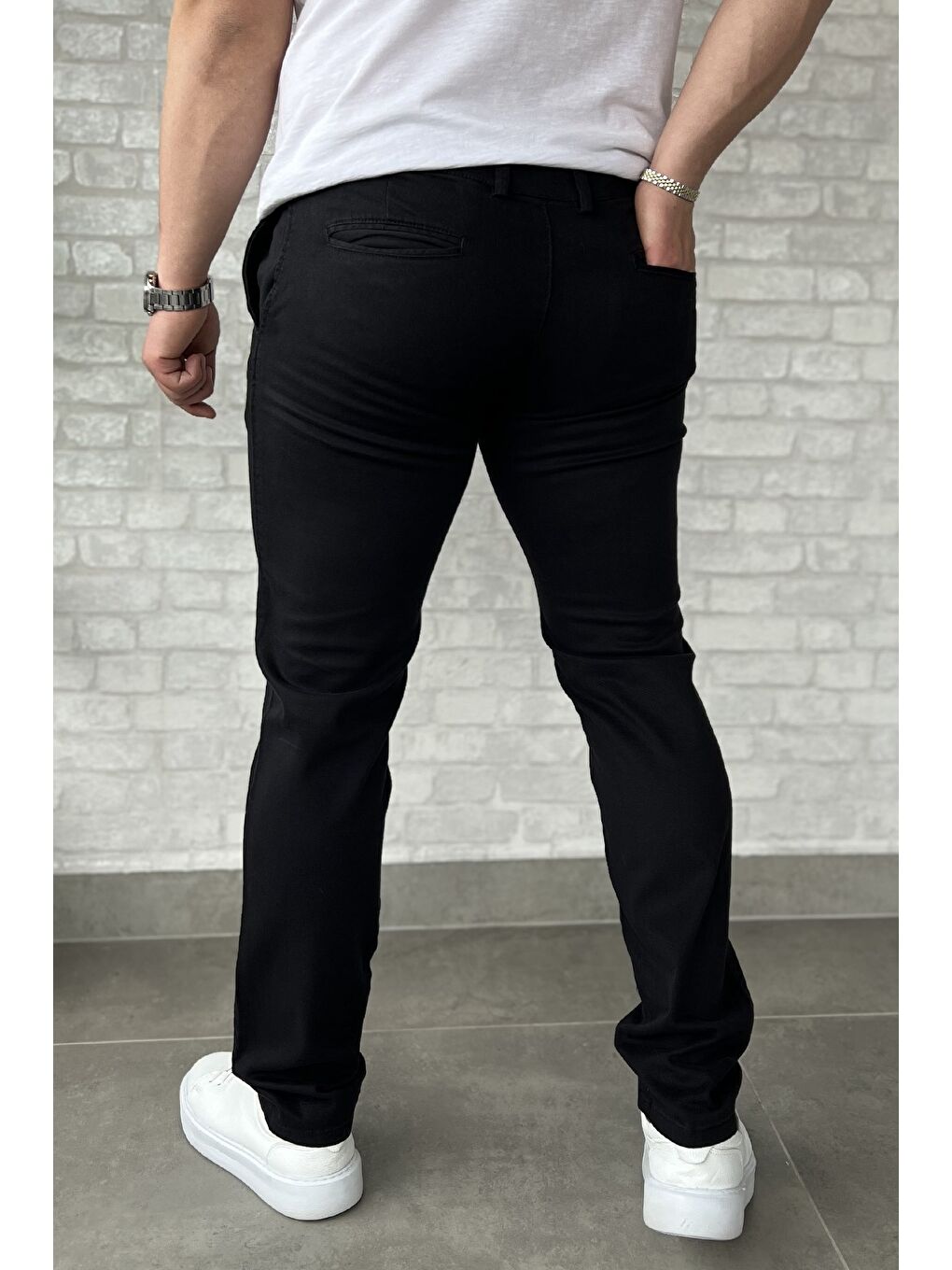Siyah Erkek Gabardin Pantolon-2