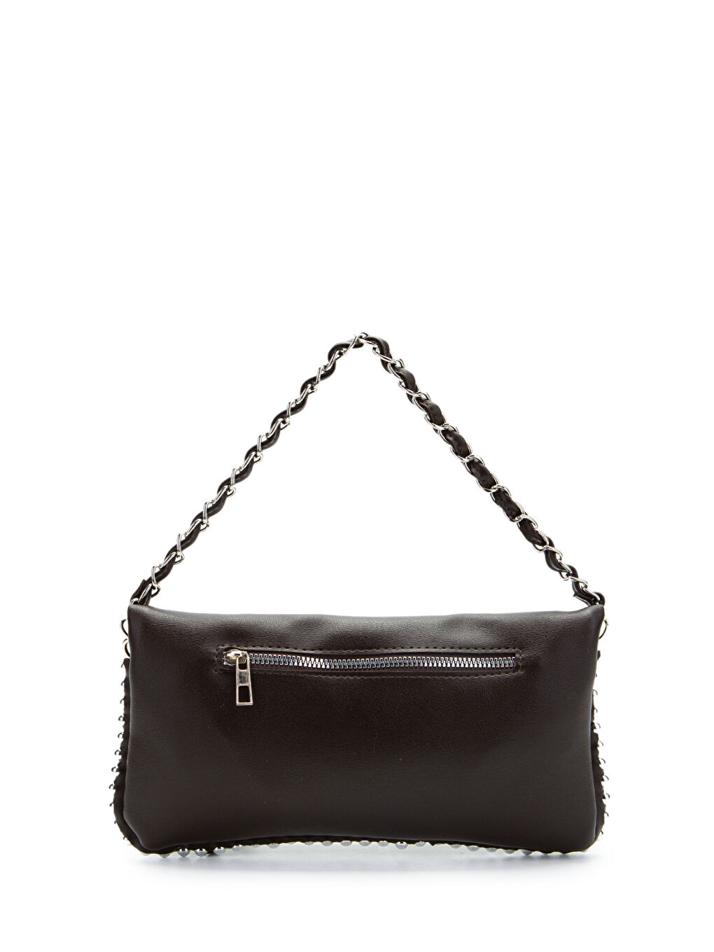 Metal Boncuk Detaylı Çift Askılı Suni Deri Kadın Çapraz Çanta Jackie Kahverengi-3