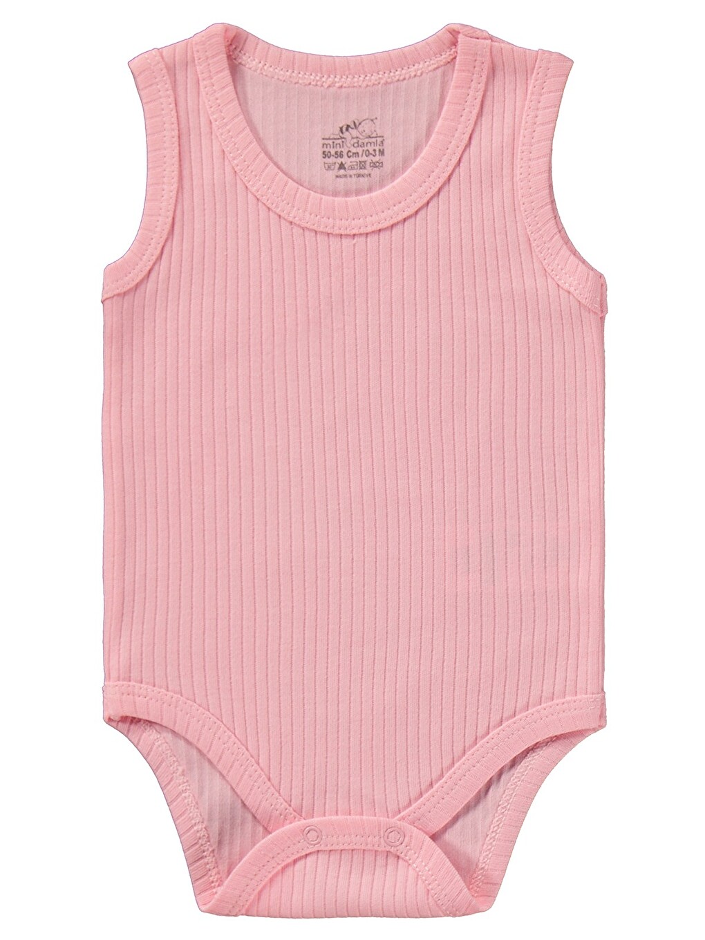 Askılı Basic 3'lü Set 1-18 Ay Çıtçıtlı Badi - Pembe-2