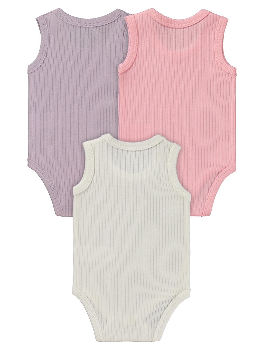 Askılı Basic 3'lü Set 1-18 Ay Çıtçıtlı Badi - Pembe-4