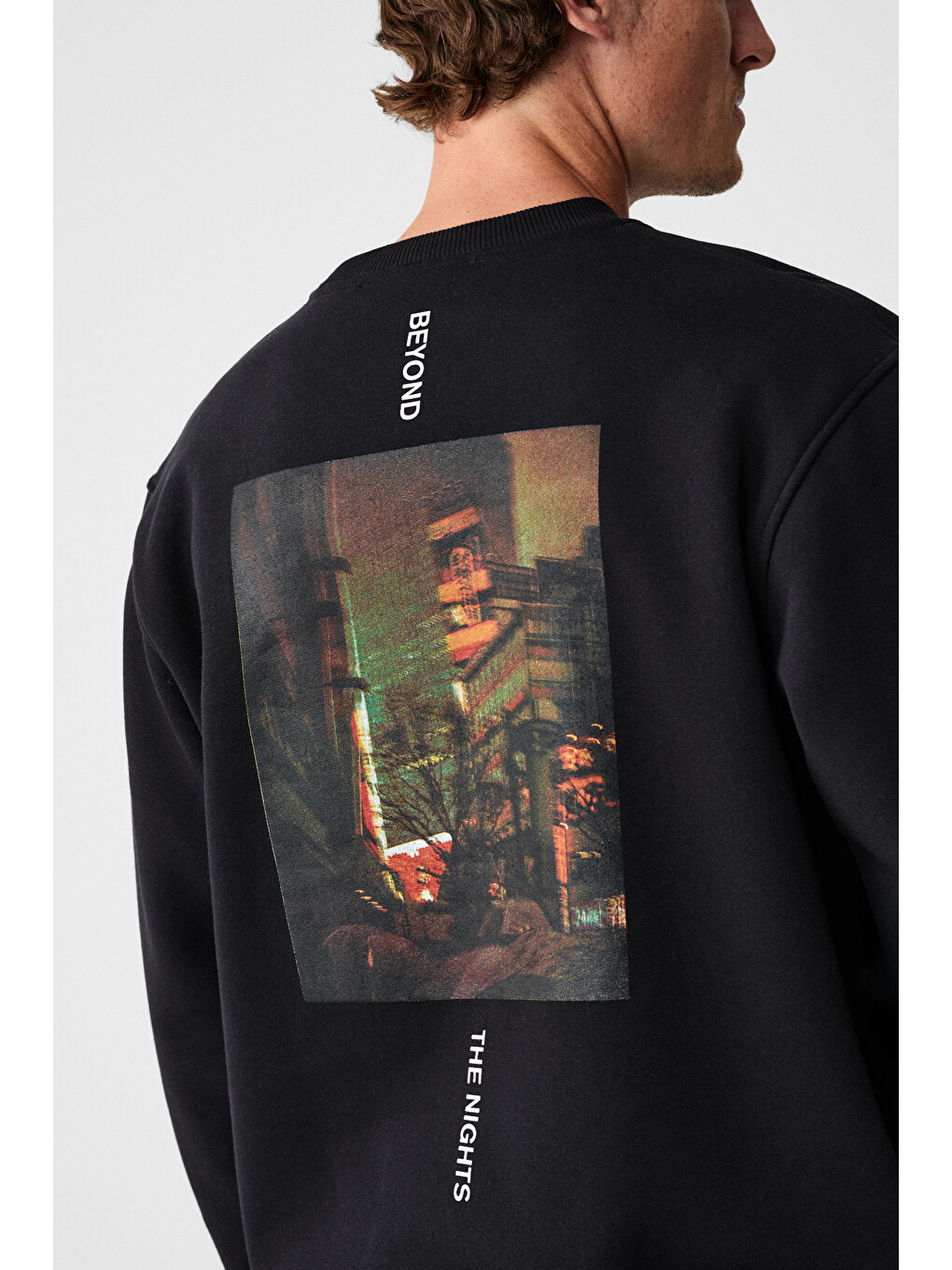 Alarıc Erkek Yuvarlak Yaka Önü Baskılı Regular Fit Antrasit Sweatshirt-1