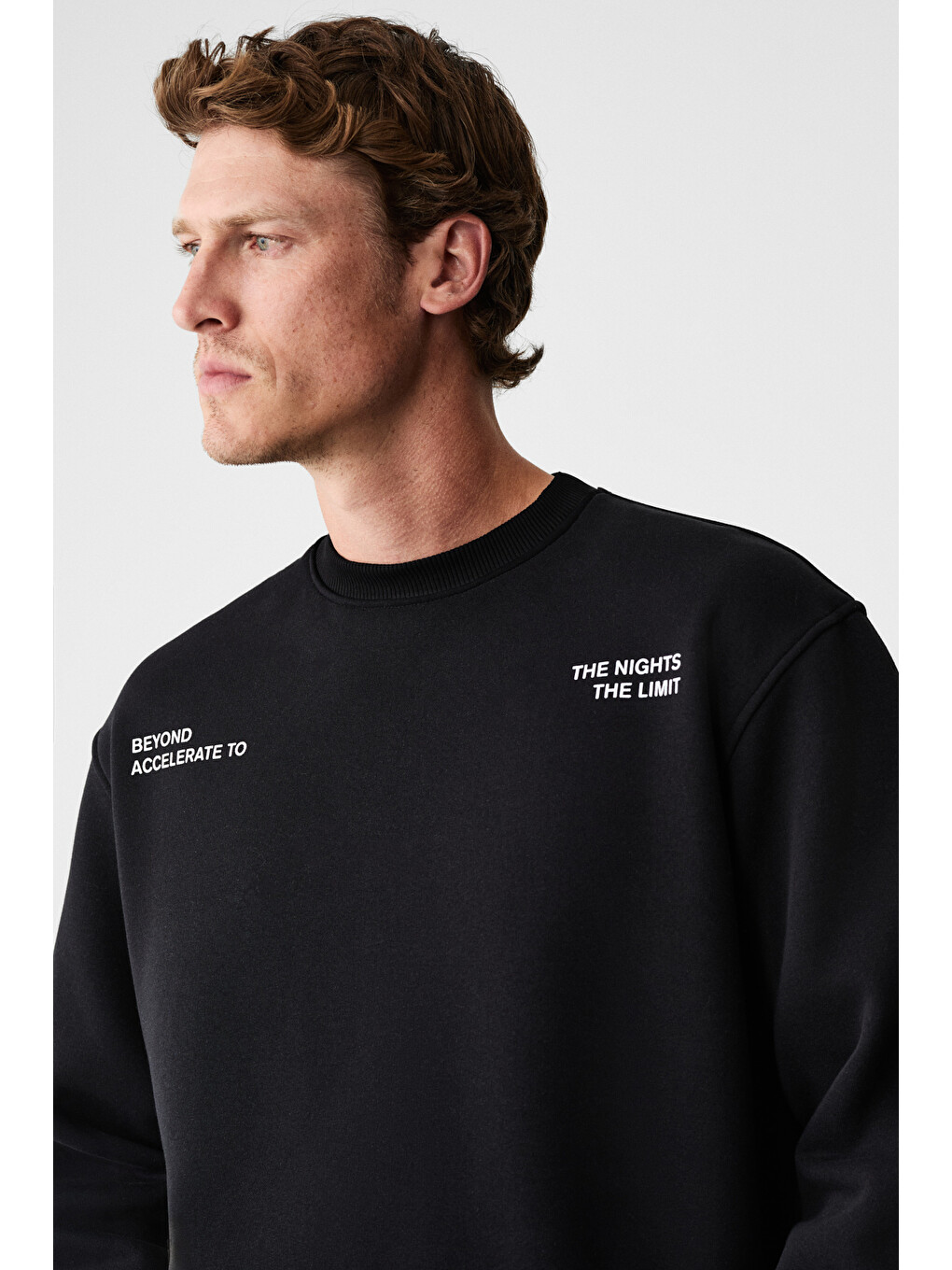Alarıc Erkek Yuvarlak Yaka Önü Baskılı Regular Fit Antrasit Sweatshirt-2