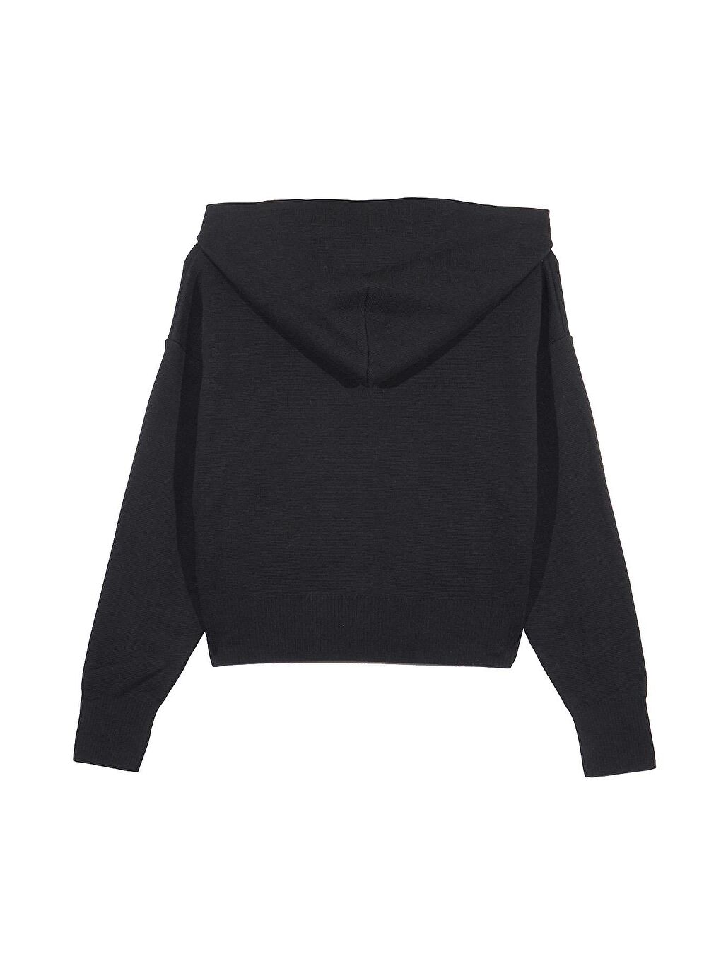 Siyah Kapüşonlu Triko Sweatshirt-7