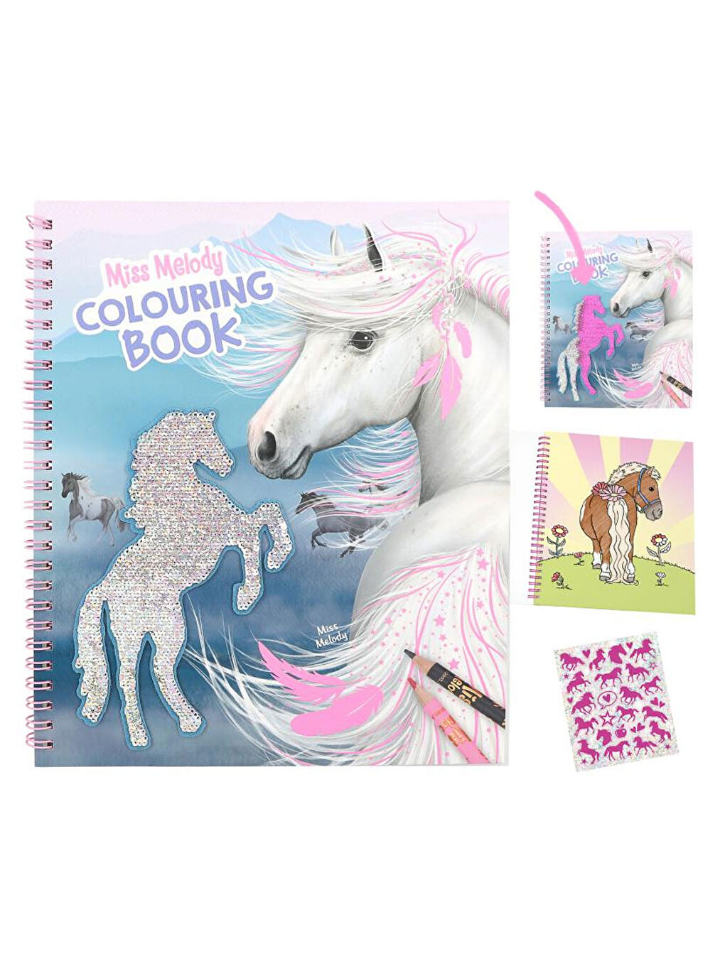 Miss Melody Çift Taraflı Payetli Boyama Kitabı 12756