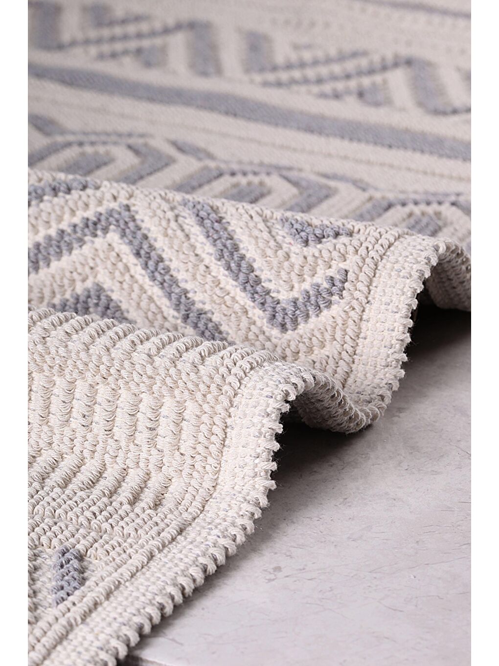 Hat Doğal Pamuklu 2'li Banyo Paspas Seti 60x100+50x60 cm Gri-1