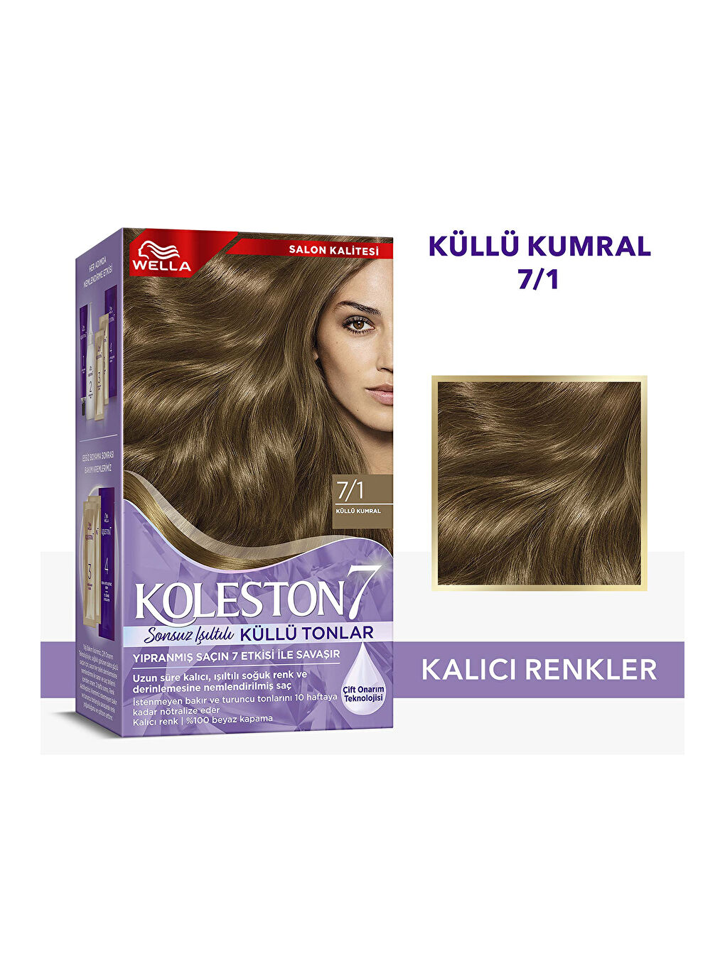 Wella Renksiz Koleston Supreme Saç Boyası 7/1 Küllü Kumral