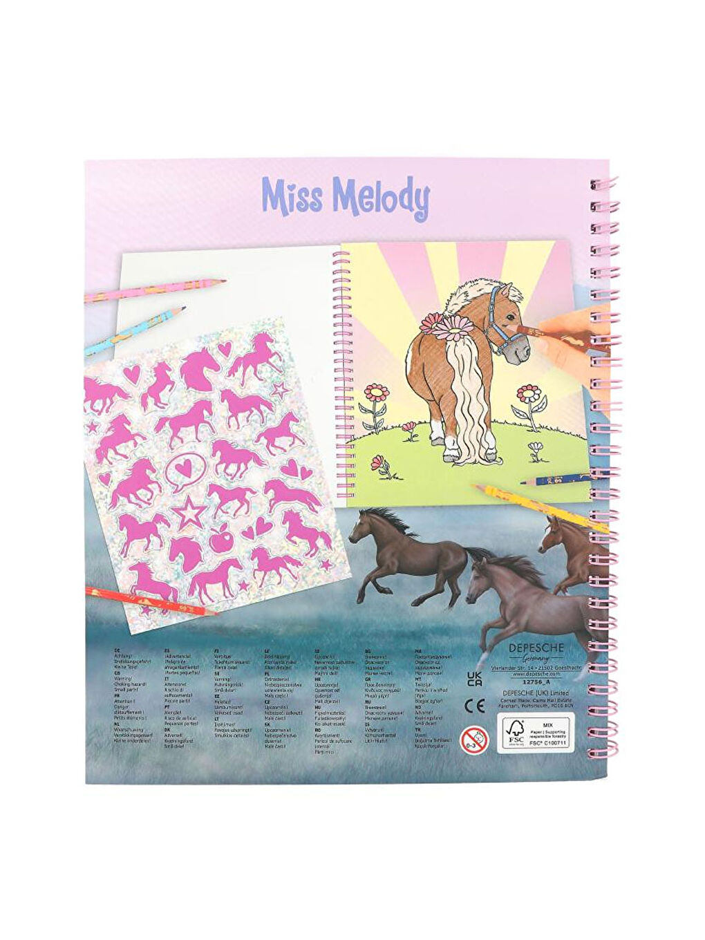 Miss Melody Çift Taraflı Payetli Boyama Kitabı 12756-5