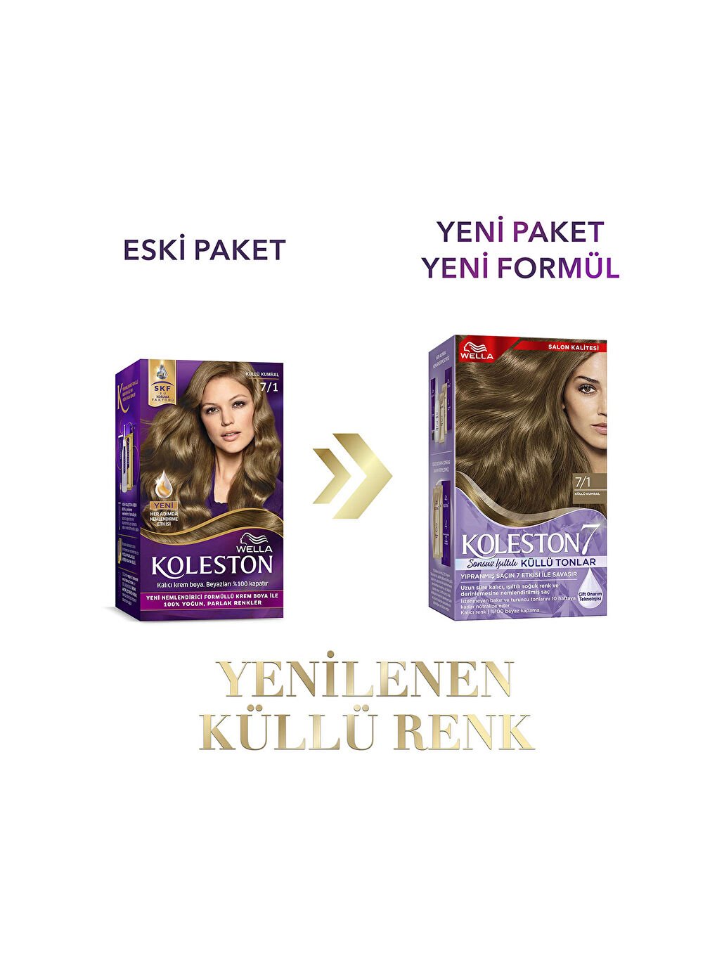 Wella Renksiz Koleston Supreme Saç Boyası 7/1 Küllü Kumral - 1