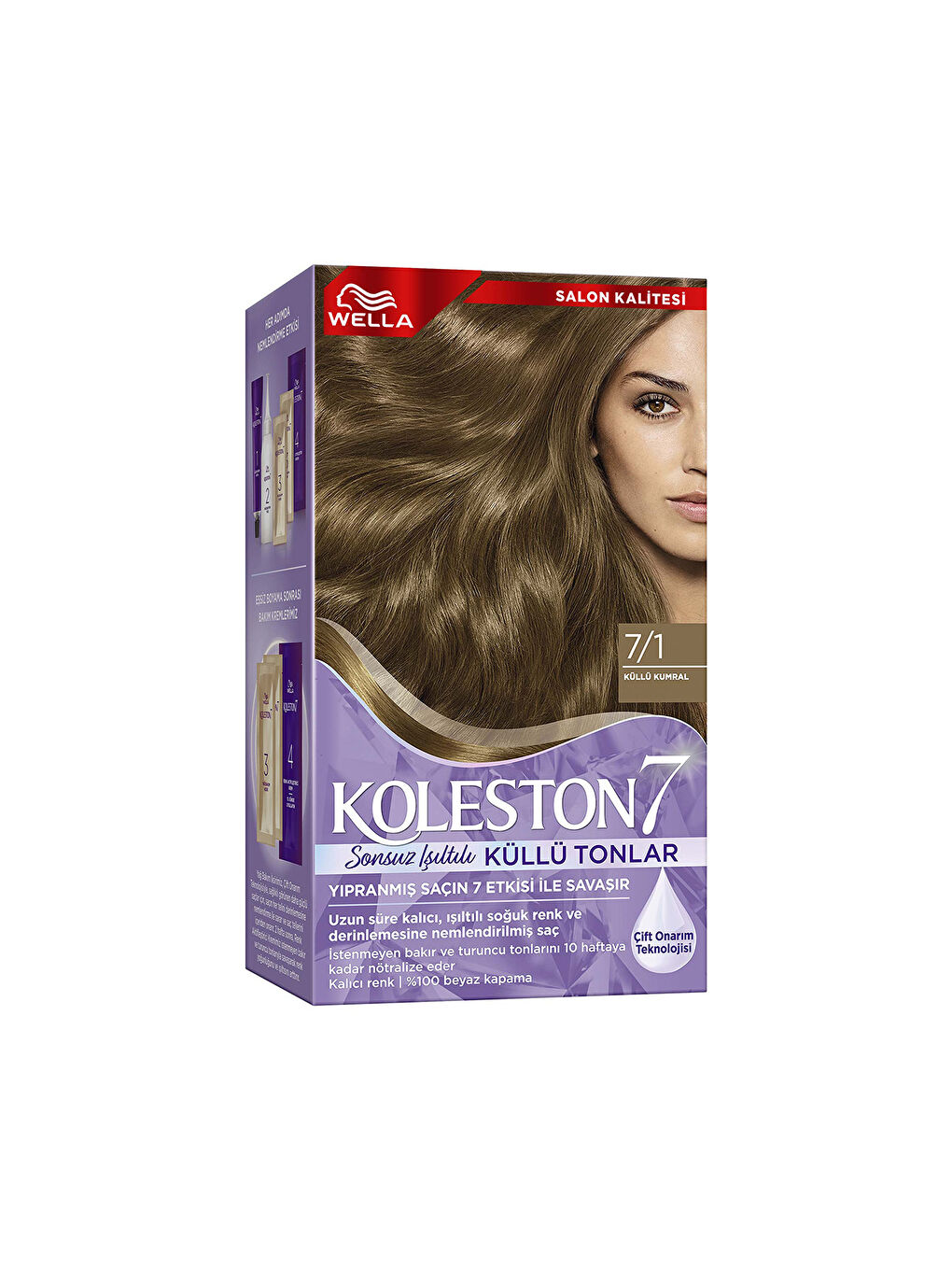 Wella Renksiz Koleston Supreme Saç Boyası 7/1 Küllü Kumral - 2