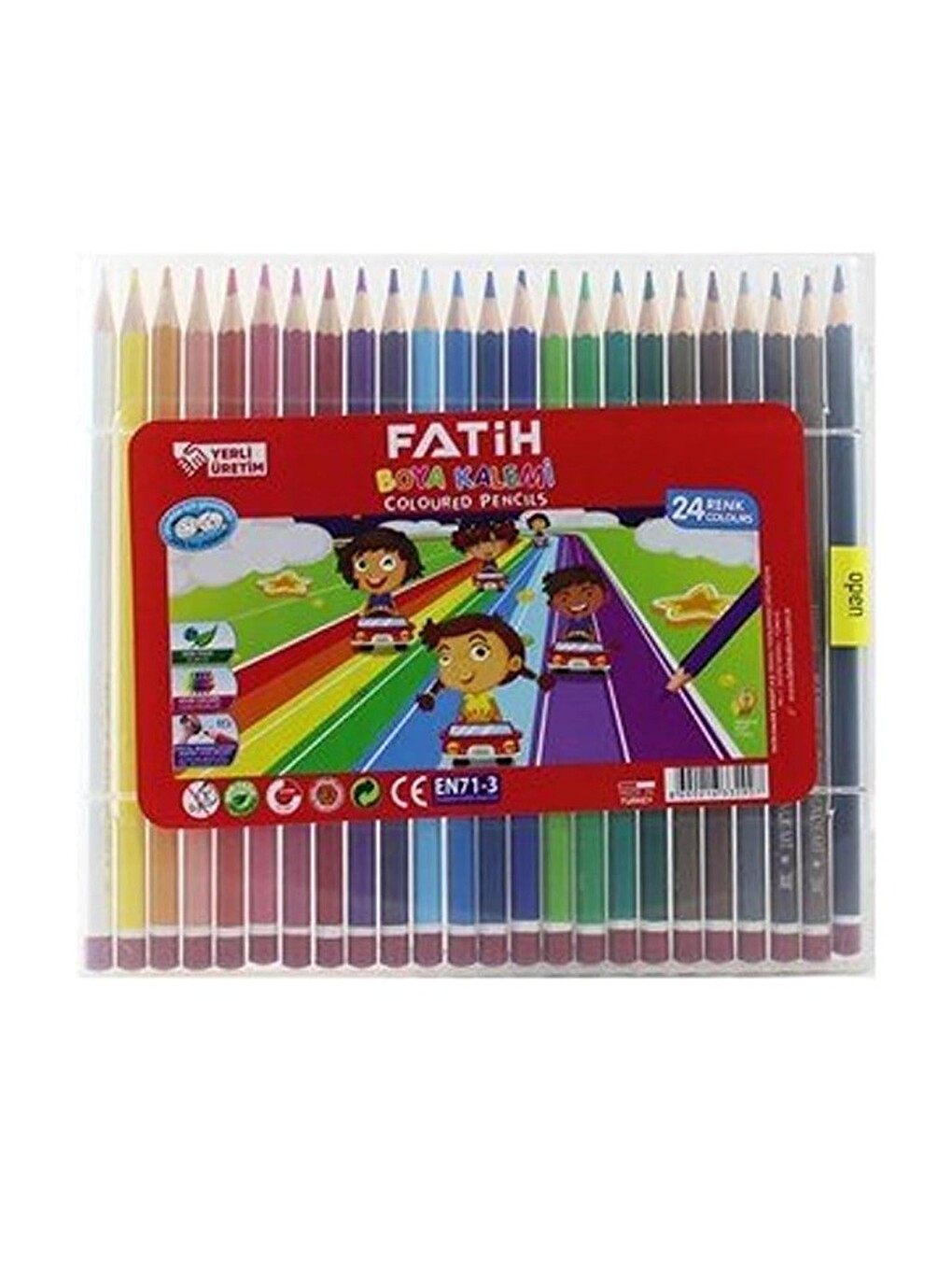 24 Lü Kuru Boya Kalemi Plastik Kutulu 1 Paket 24 Renk Altıgen Tutum Silinebilir Kuruboya Tam Boy Ren-3