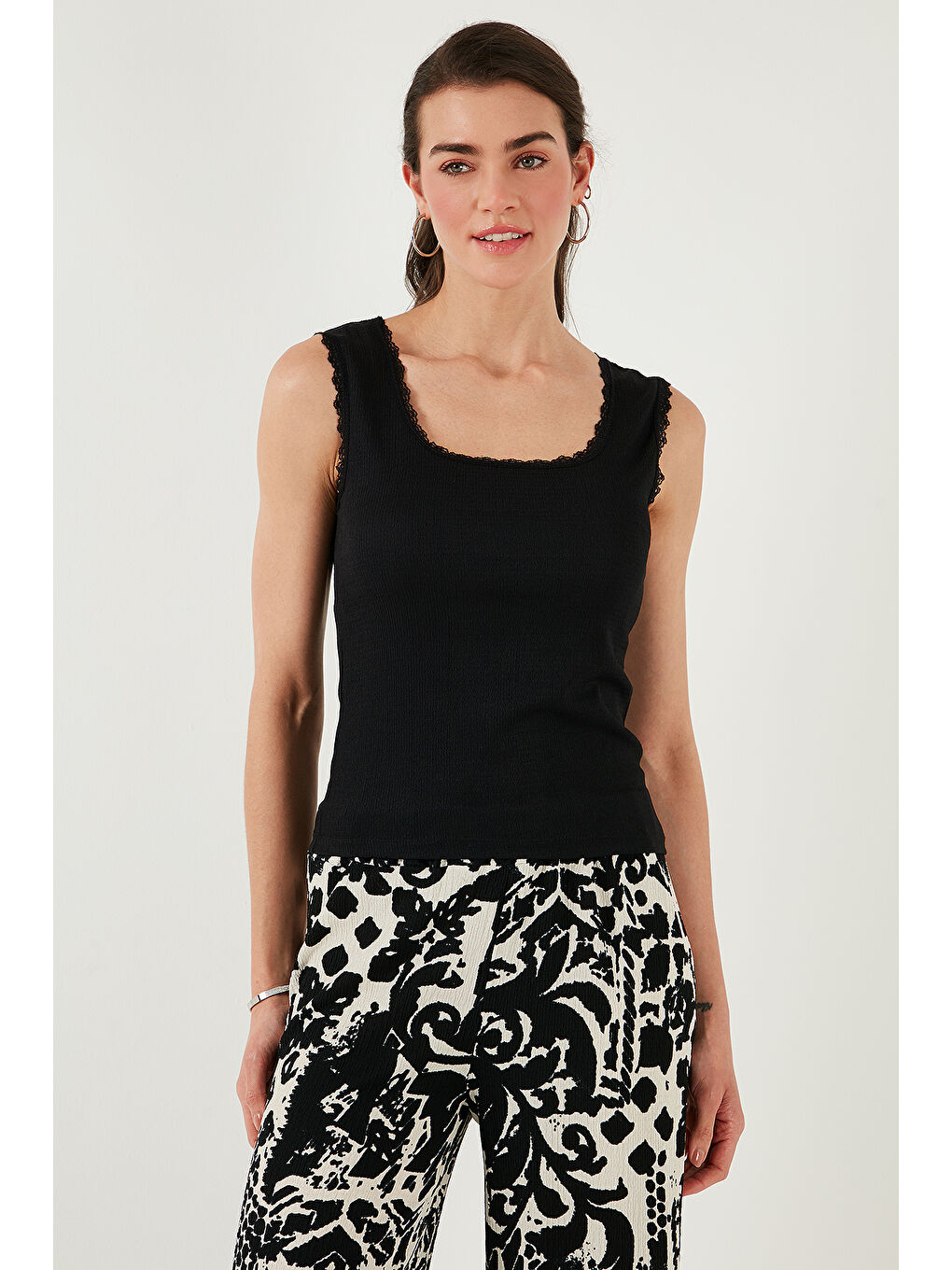 Bej Streç Pamuklu Oversize Fit 2' li Paket Gömlek-Atlet Set 67810014979S2-2