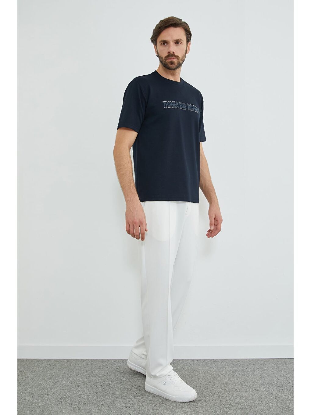 Ekru Beli Lastikli Çimalı Modal Pantolon