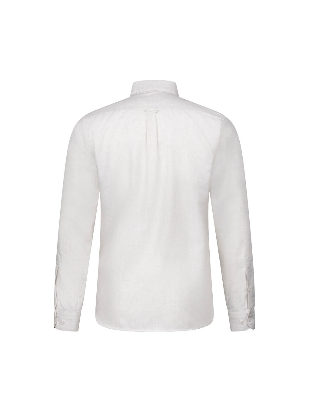 Bej Slim Fit Uzun Kol Düğmeli Yaka Pamuklu Flanel Gömlek-1