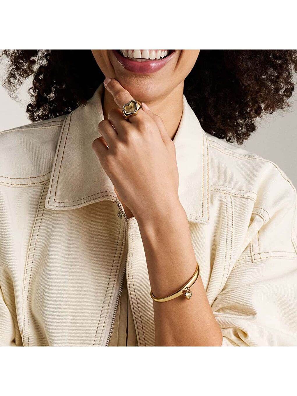 Sarı JF04831-710 Kalpli Kadın Bileklik-3