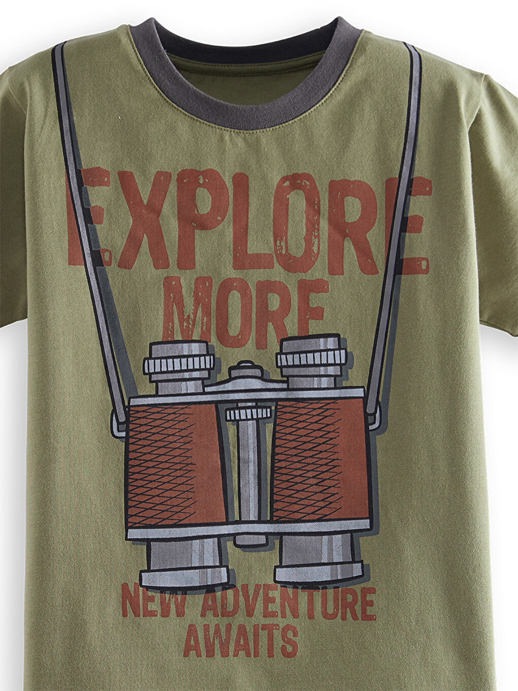 Denokids Haki Explore Erkek Çocuk Tişört Gabardin Şort Takım - 4
