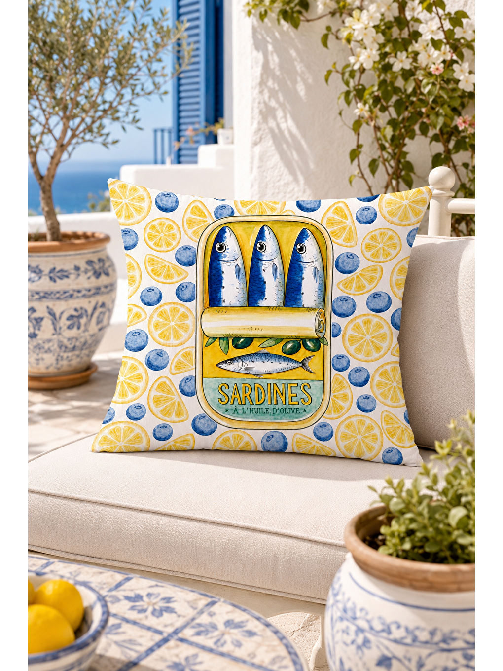 Beyaz Amore Vita Sole Yazı Baskılı Çizgili Dekoratif Kırlent Kılıfı Retro Dekor 43x43 Cm-2