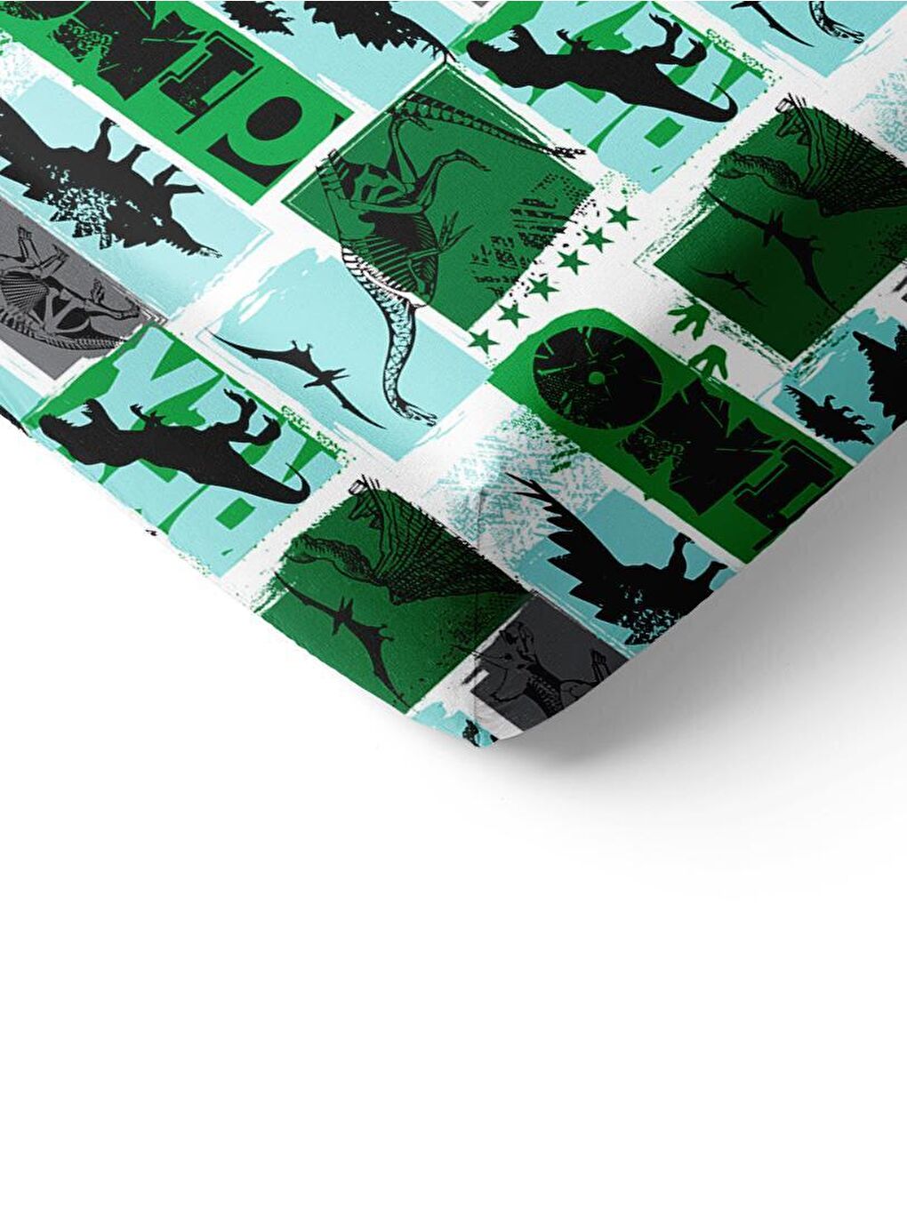 Karışık Dinozor Desenli Baskılı Tek Kişilik Lastikli Çarşaf Seti-1