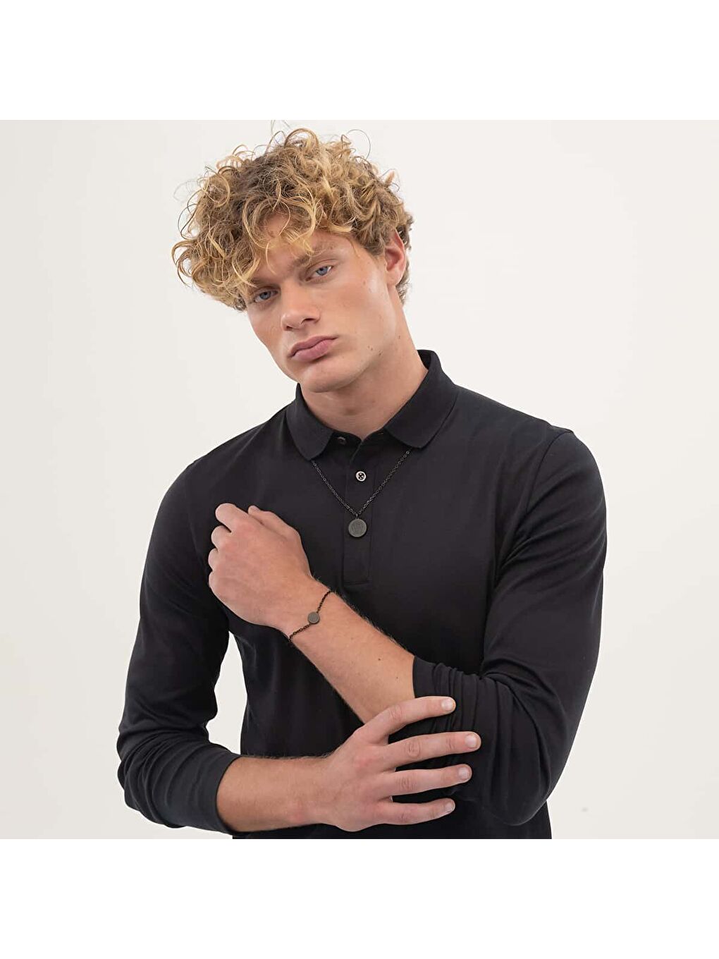 Siyah HBJ1580764M Erkek Bileklik-3