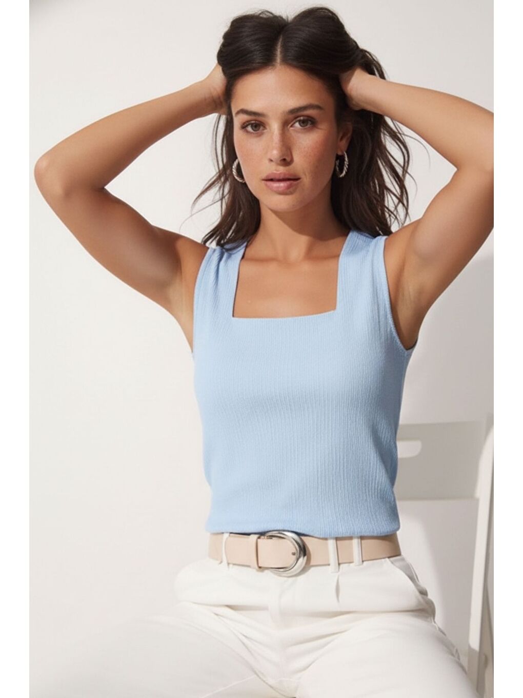 Mavi Kadın Atlet Bluz-1