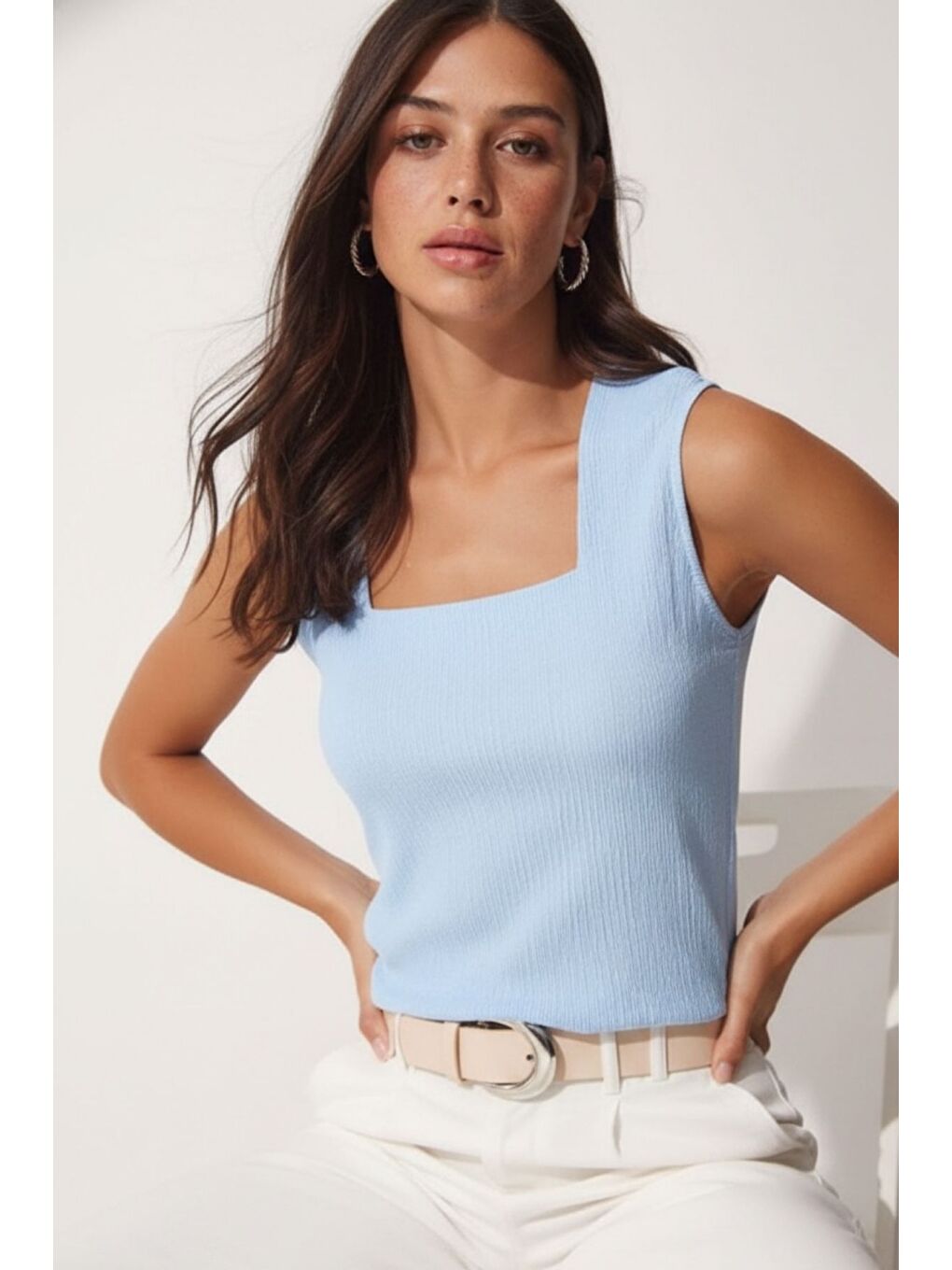 Mavi Kadın Atlet Bluz-4