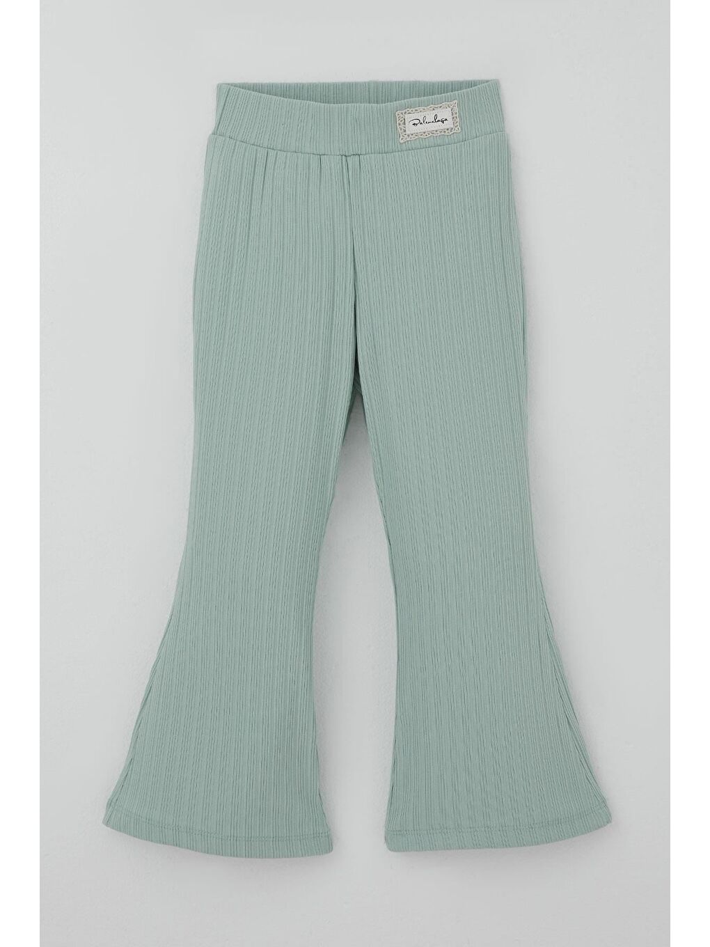 Turkuaz Kız Çocuk Tayt Bel Kısmı Arma Aksesuar Detaylı Su Yeşili (3-7 Yaş)