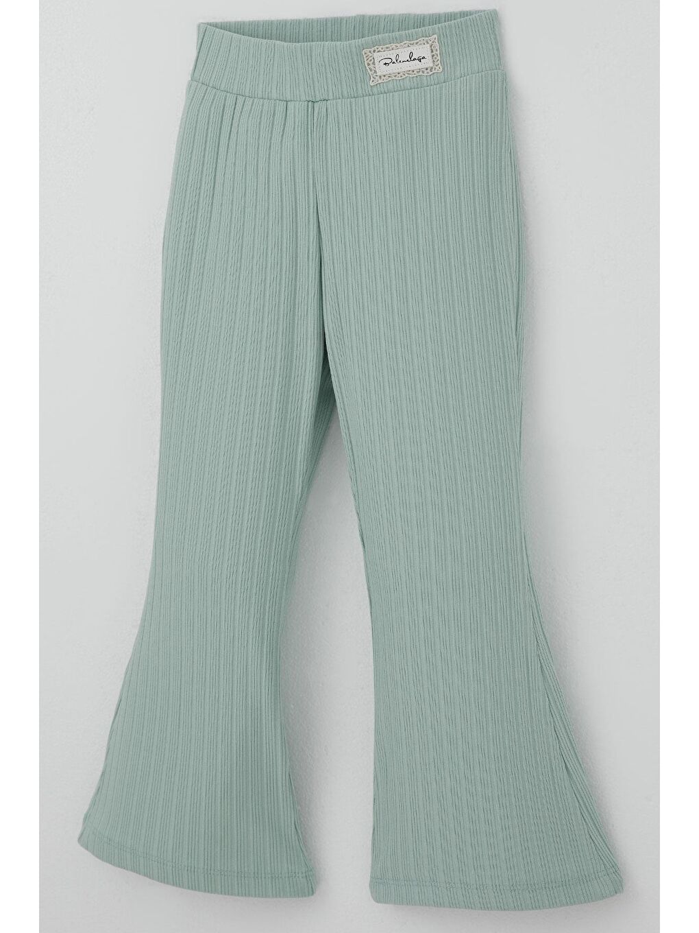 Turkuaz Kız Çocuk Tayt Bel Kısmı Arma Aksesuar Detaylı Su Yeşili (3-7 Yaş)-2