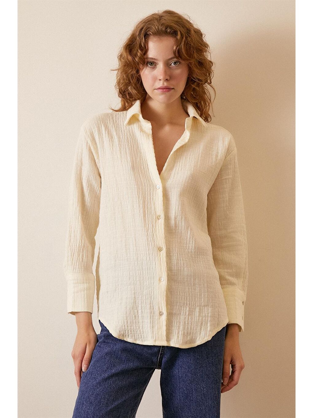 Beyaz Pamuklu Müslim Gömlek-1