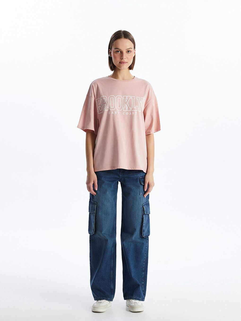 KOOR Mat Pembe Oversize 'Brooklyn' Baskılı Tshirt BG17-1 - 2