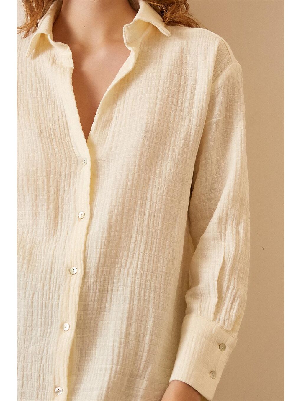 Beyaz Pamuklu Müslim Gömlek-2