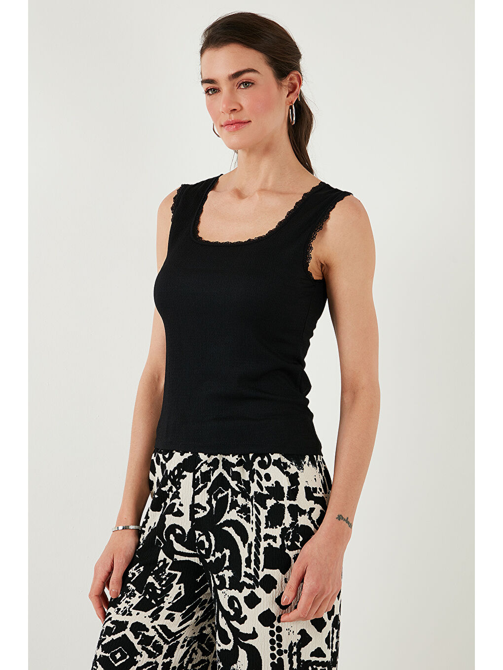 Yeşil Streç Pamuklu Oversize Fit 2' li Paket Gömlek-Atlet Set 67810014979S2-2