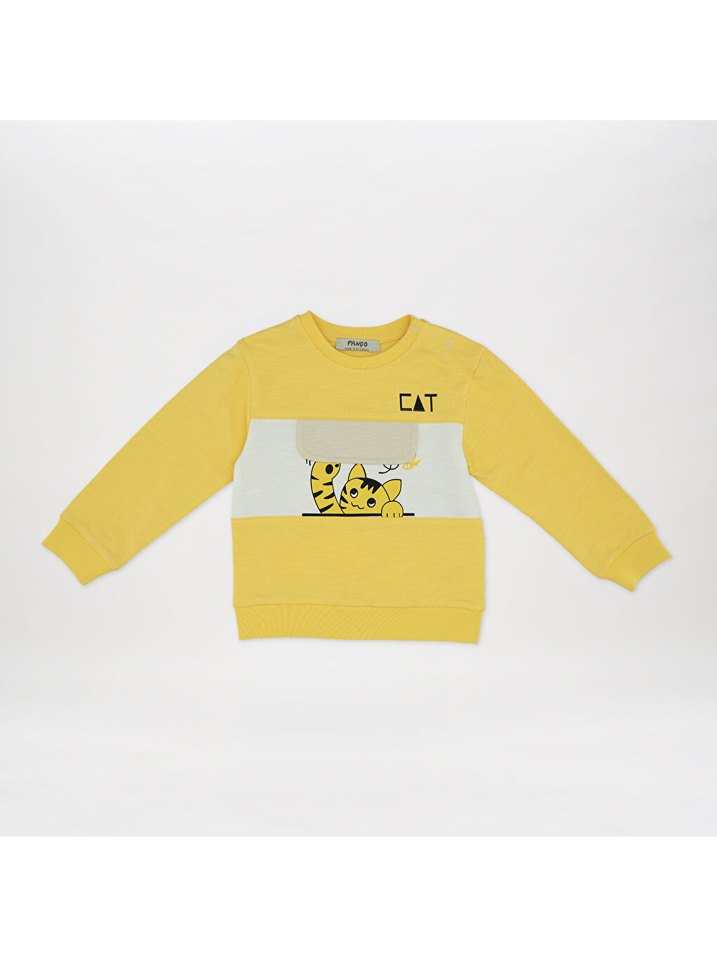 Panço Sarı Erkek Çocuk  Baskı Detaylı Sweatshirt