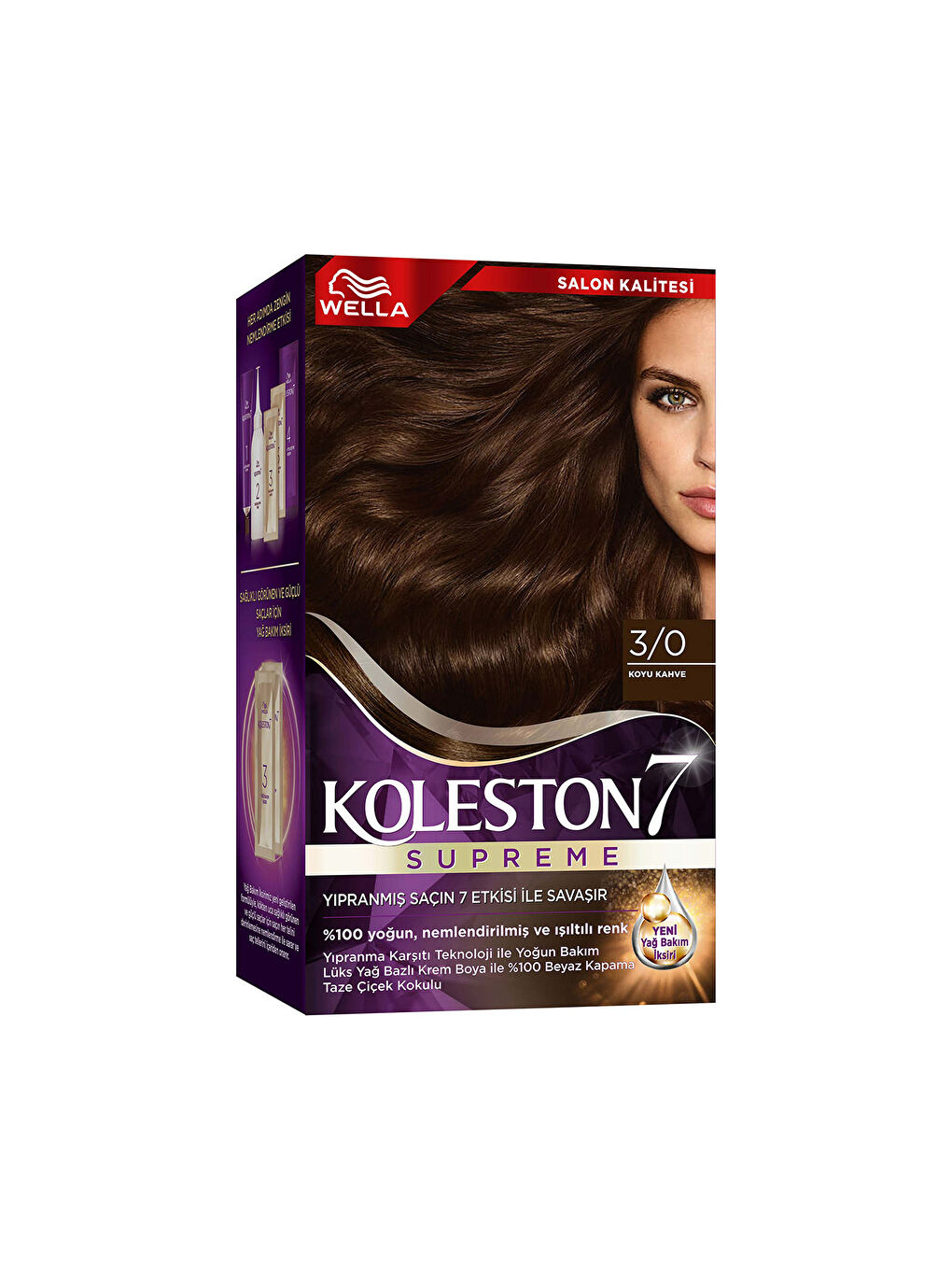 Wella Renksiz Koleston Supreme Saç Boyası 3/0 Koyu Kahve - 2