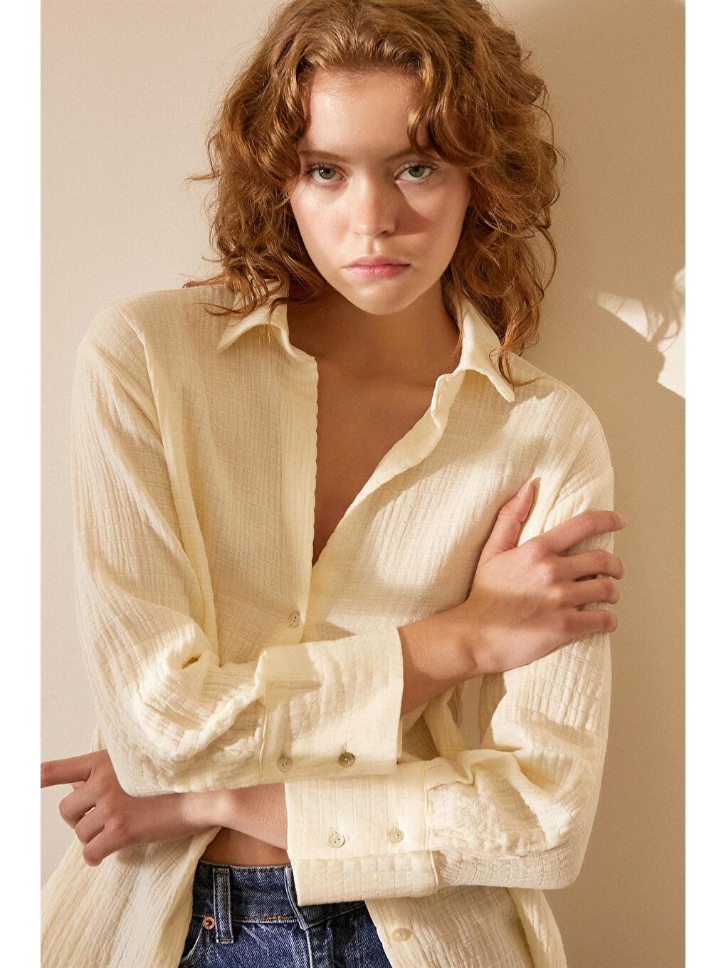 Beyaz Pamuklu Müslim Gömlek-5