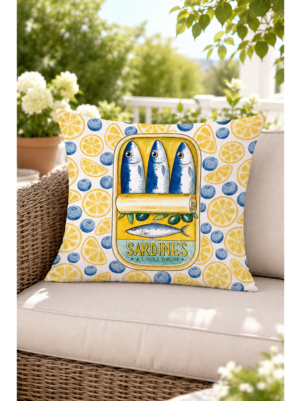 Beyaz Amore Vita Sole Yazı Baskılı Çizgili Dekoratif Kırlent Kılıfı Retro Dekor 43x43 Cm-5