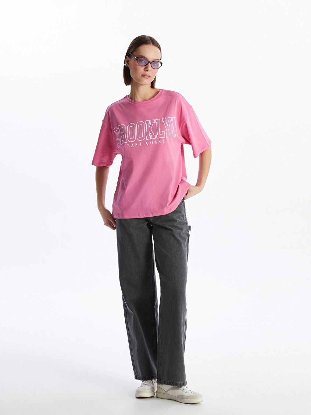 KOOR Pembe Oversize 'Brooklyn' Baskılı Tshirt  BG17 - 1