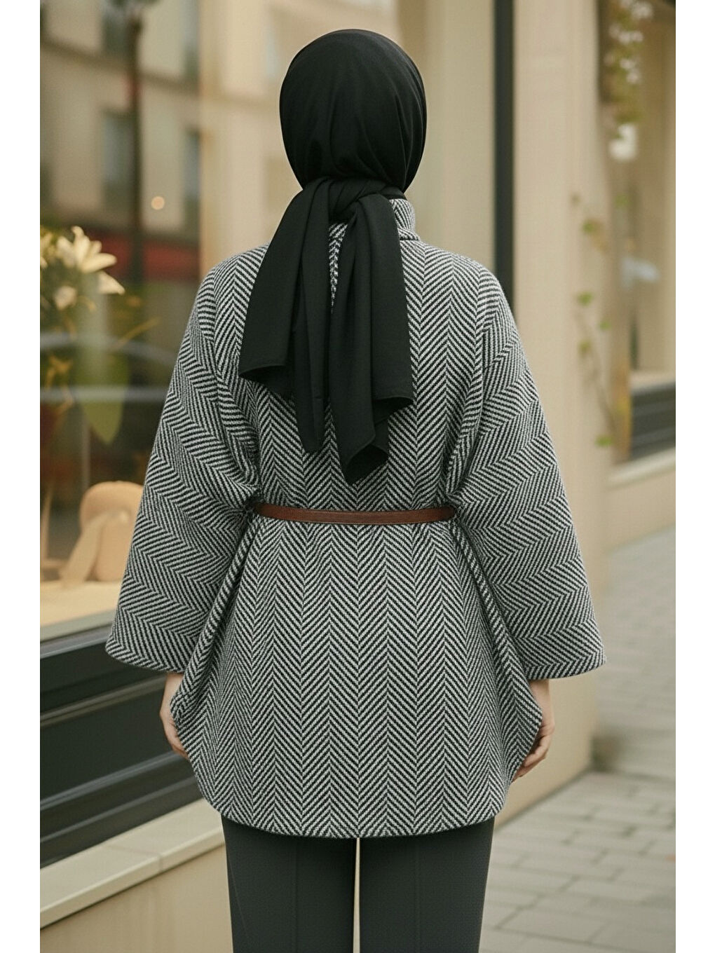 Zikzak Desenli Kemerli Pamço Haki - 28031-HAKI-2