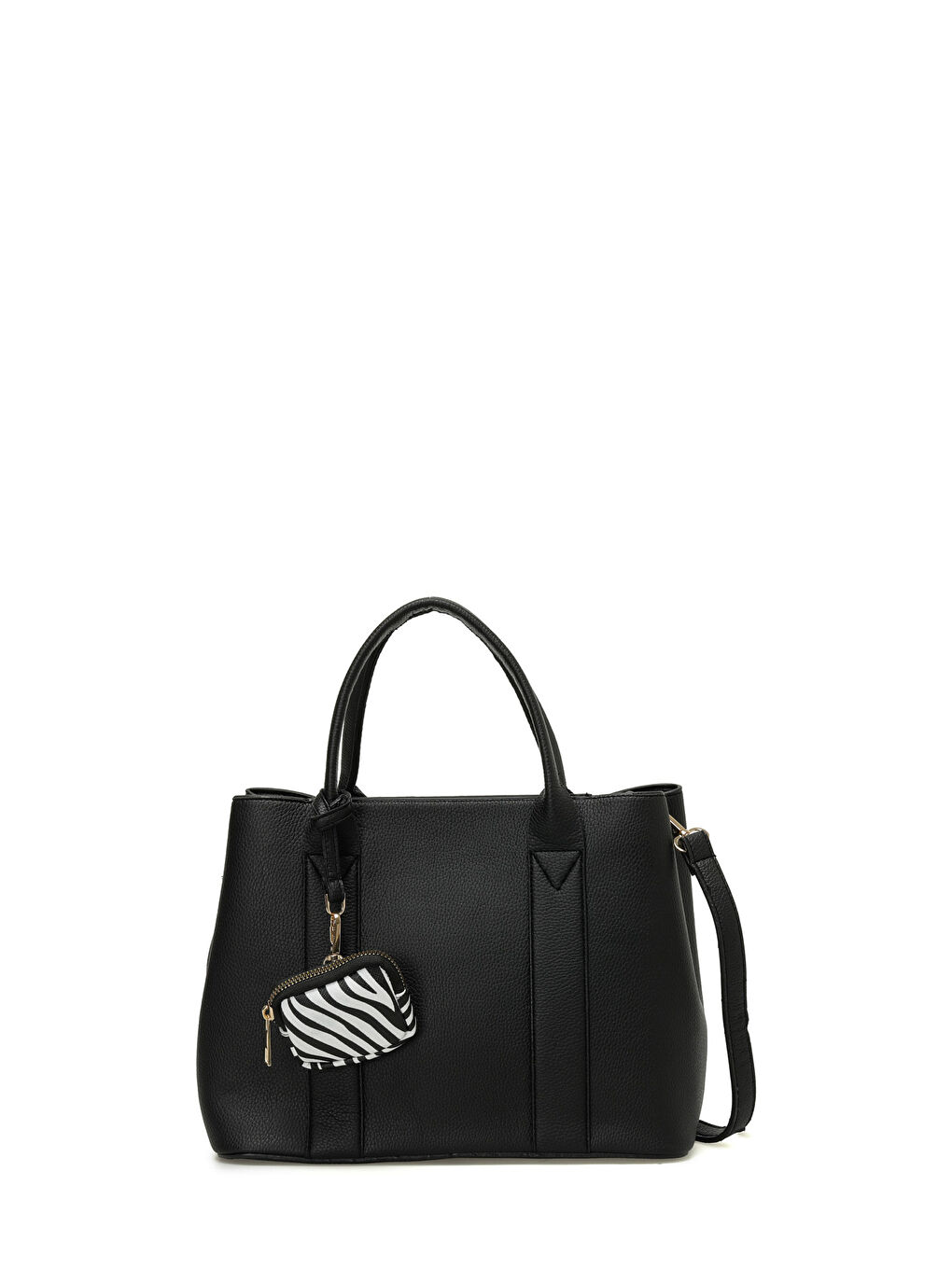 NTRL BZKLU KL 5PR Siyah Kadın Kol Çantası