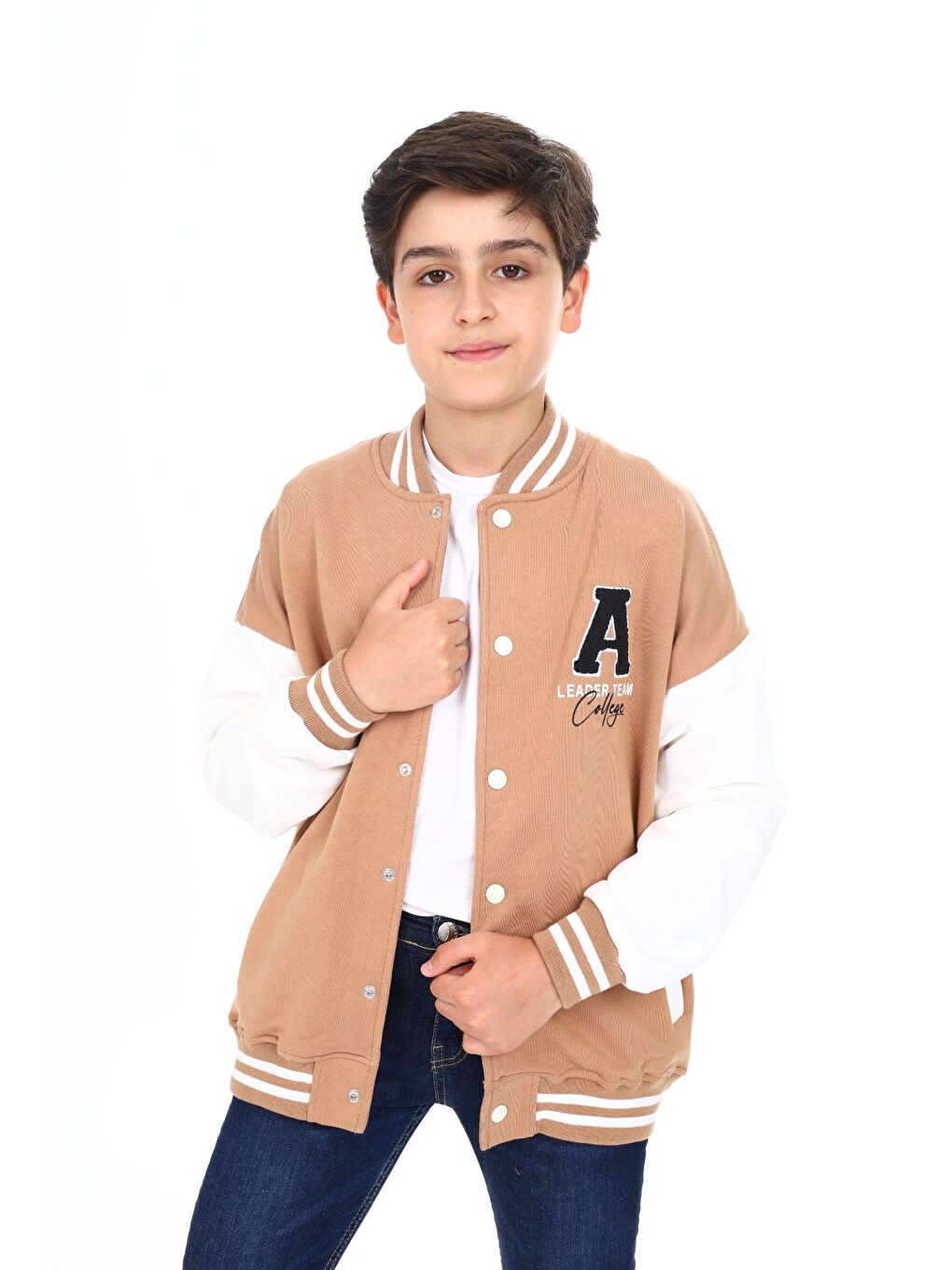 Kahverengi Erkek Çocuk Baskılı Kolej Hırka-3