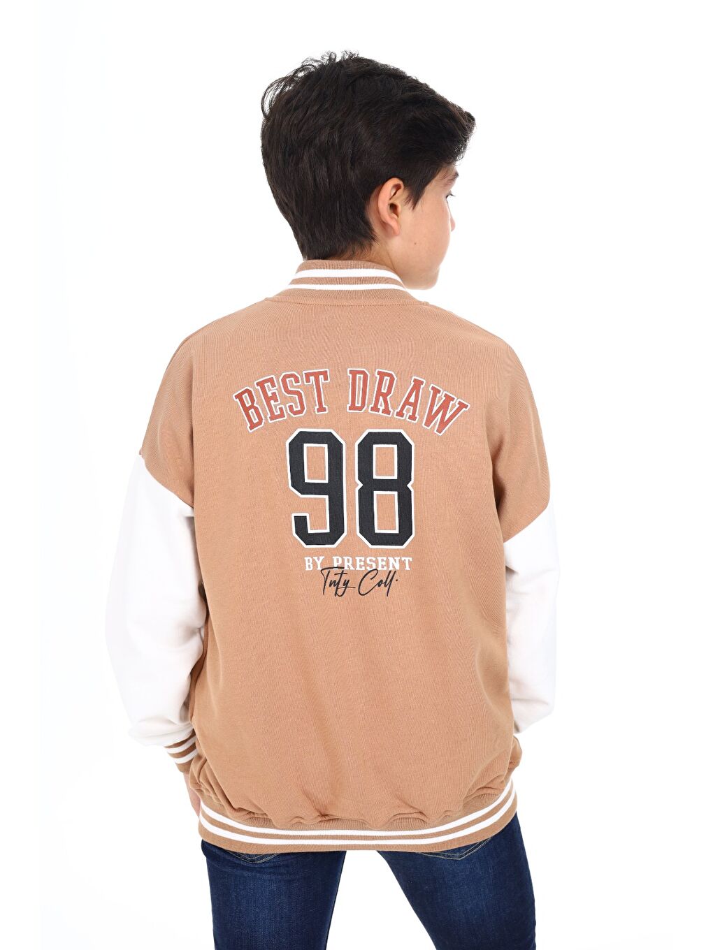 Kahverengi Erkek Çocuk Baskılı Kolej Hırka-4