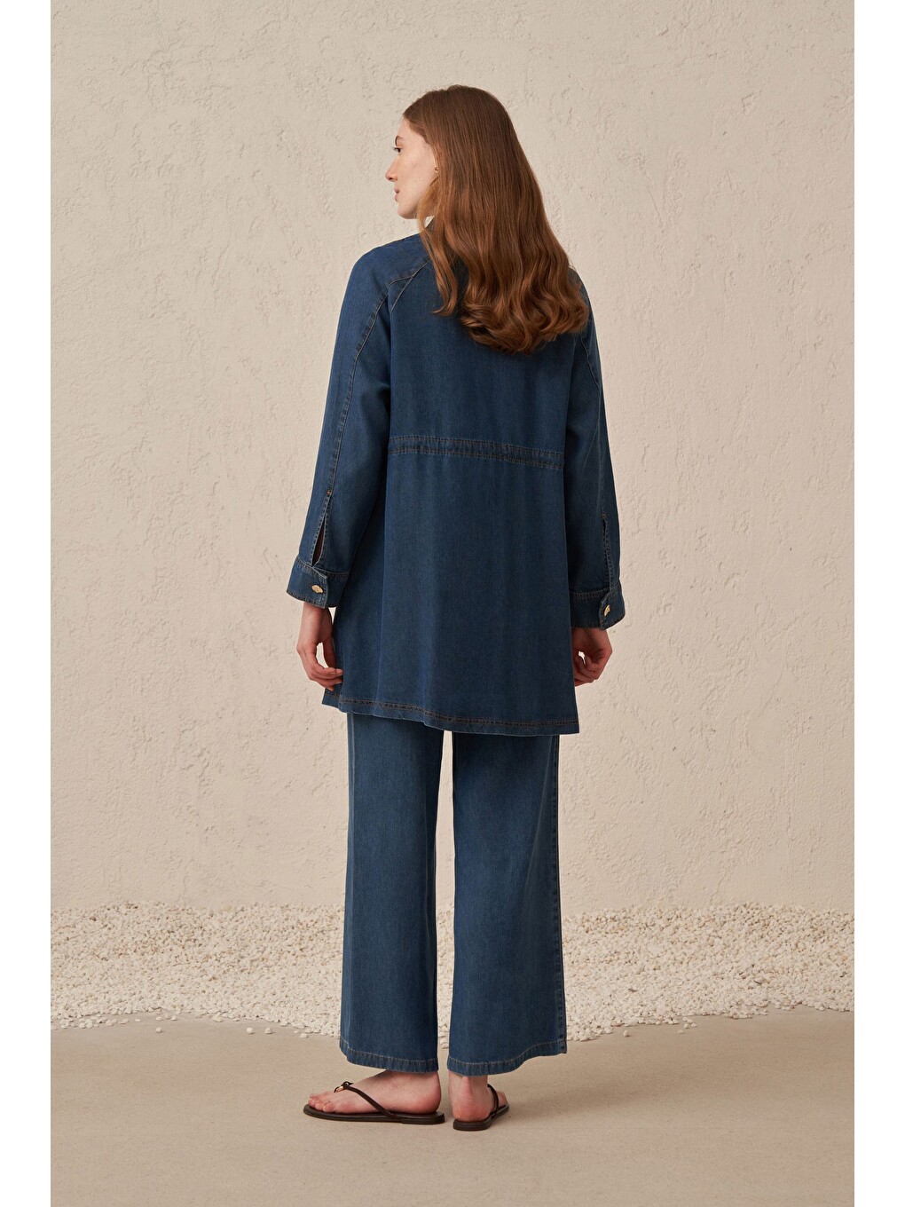 Mavi-Fermuarlı Denim Ceket-2