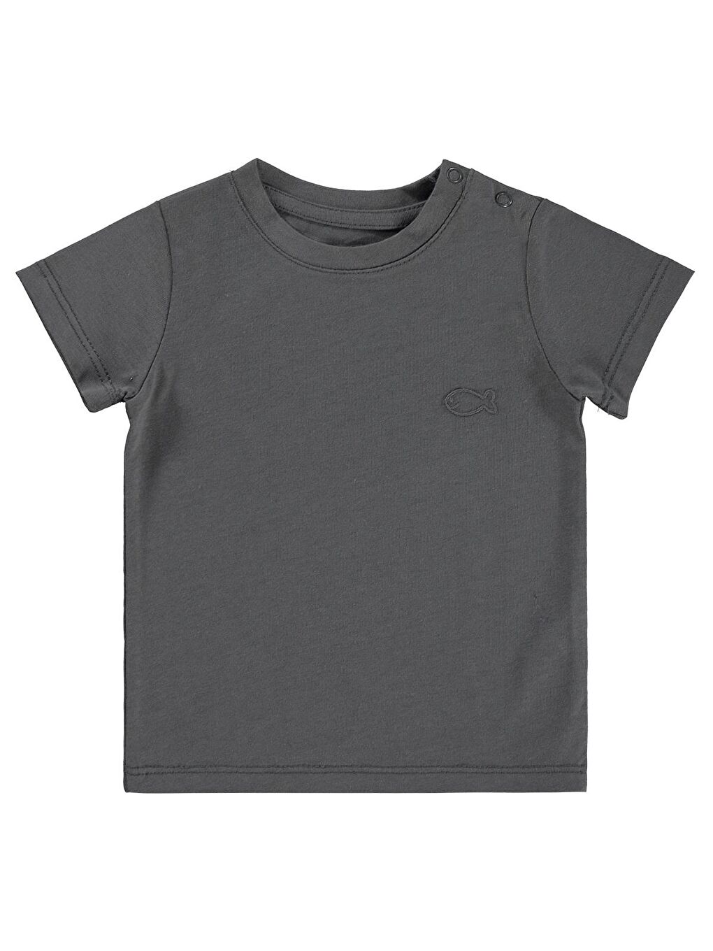 Baby Balık Nakışlı 6-18 Ay Tişört - Gri