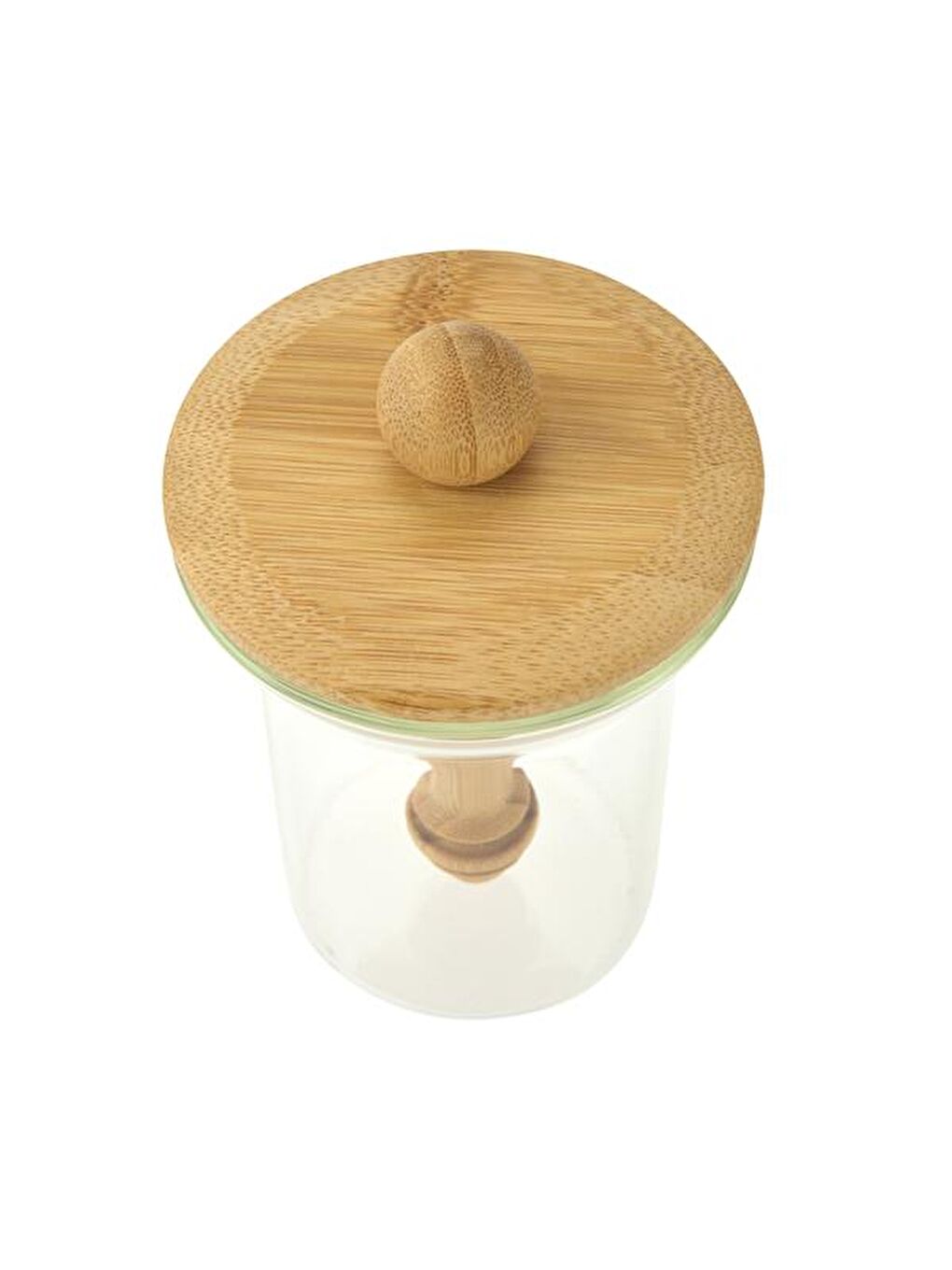 Renksiz Bambu Kaşıklı Bal Kavanozu - Şeffaf - 14,5 cm-4