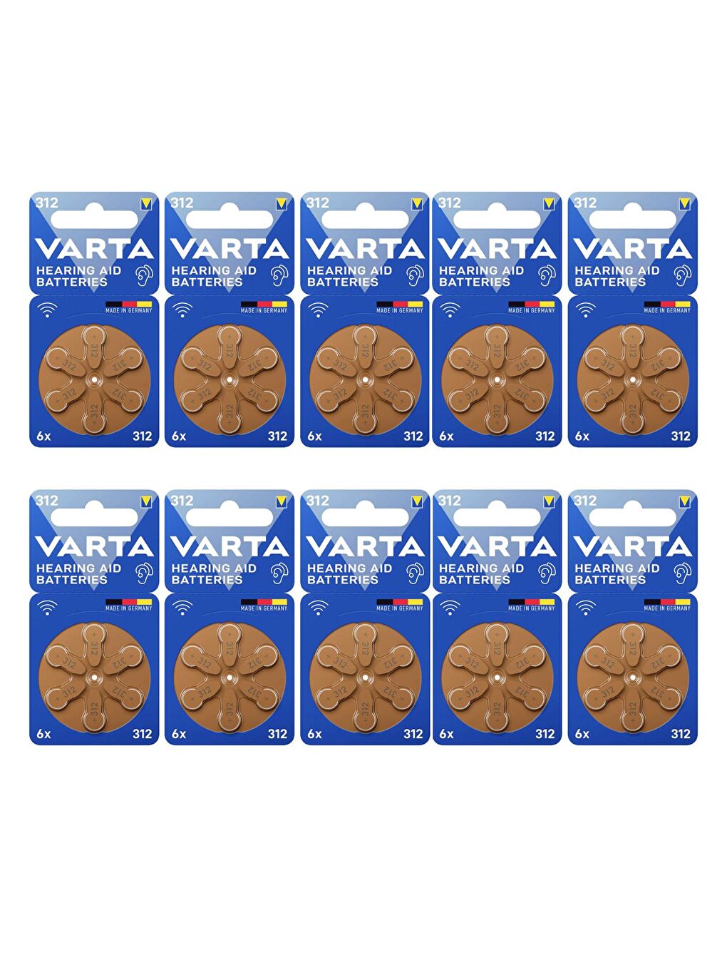 312 Numara İşitme Cihazı Pili 6'lı Blister 10 Adet(60 Adet)