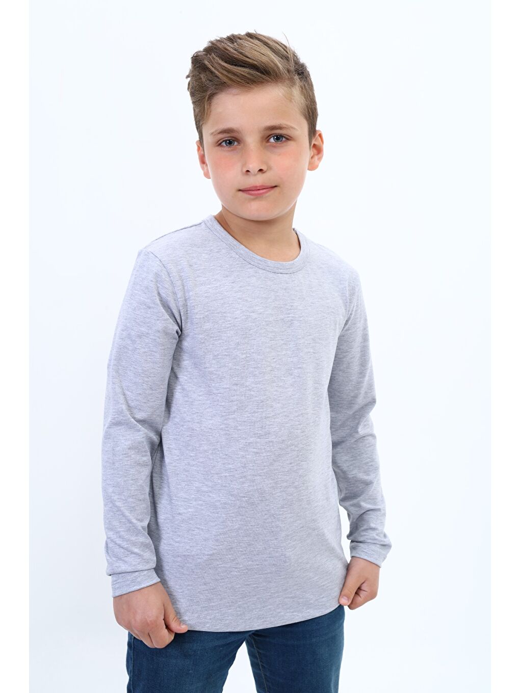 Gri Erkek Çocuk Baskılı Tişört-3