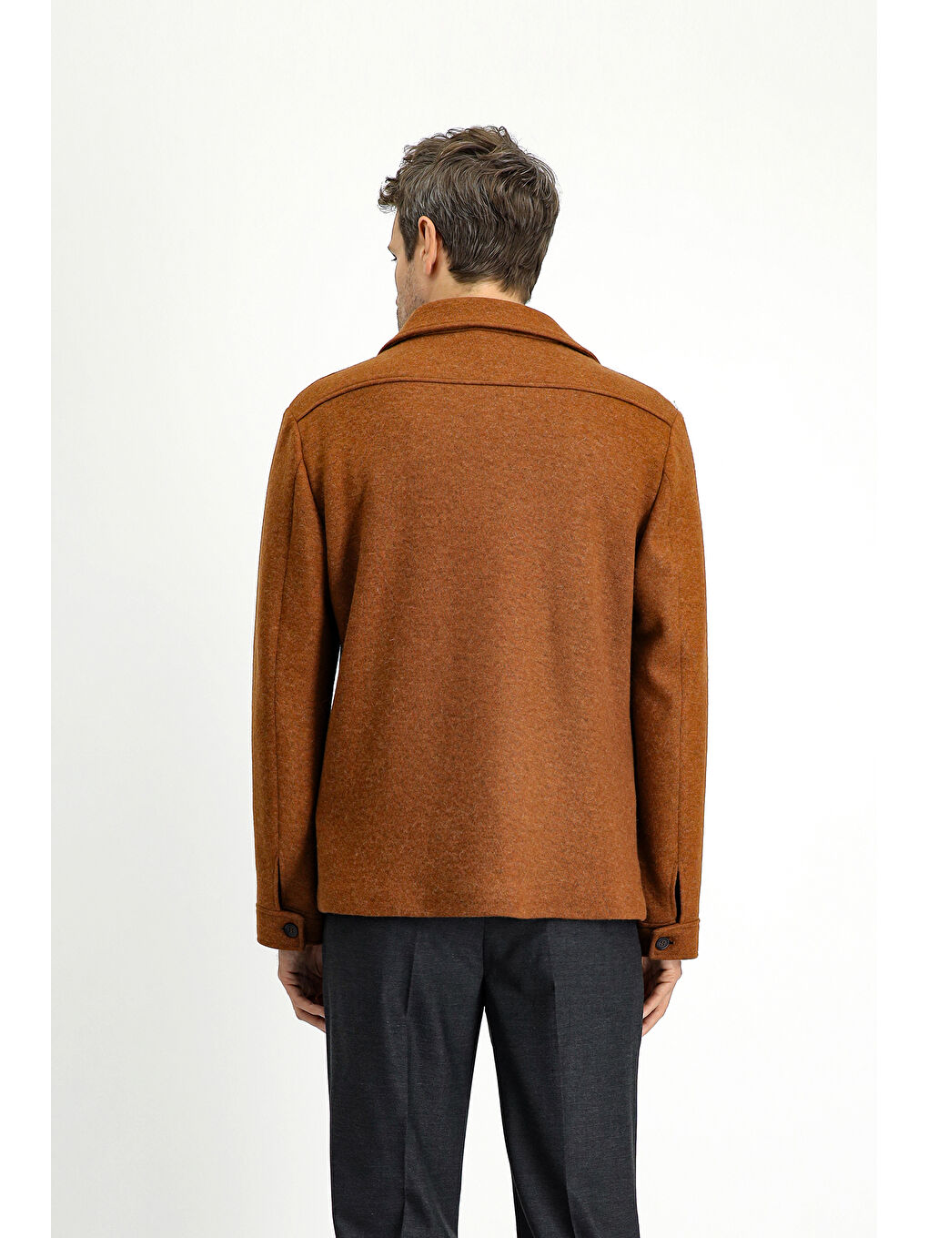 Kahverengi Regular Fit Yünlü Spor Ceket-3